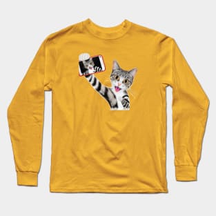 cat taking a selfie Long Sleeve T-Shirt